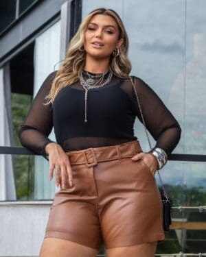 SHORT PU C CINTO - Imagem 3